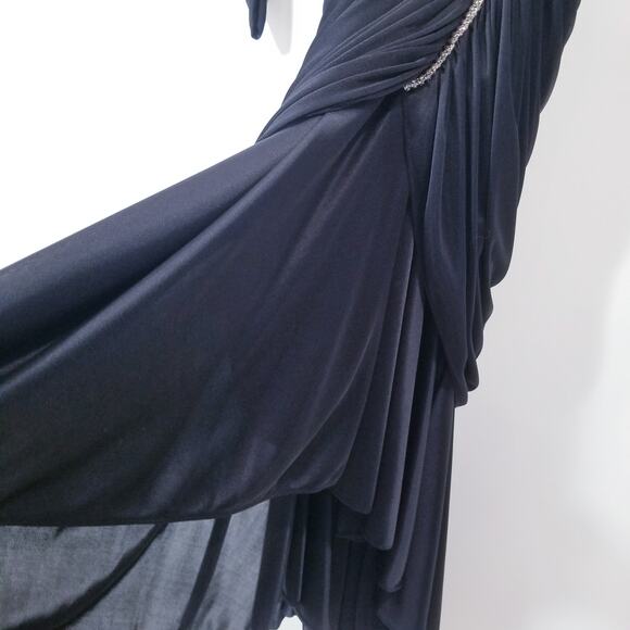 Vintage Susan Roselli for Vijack Black Satin Rhinestones Party Cocktail Dress - Picture 14 of 15